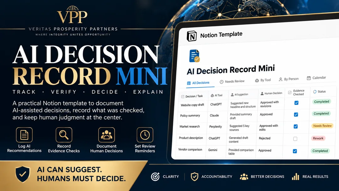 VPP cover artwork for AI Decision Record Mini