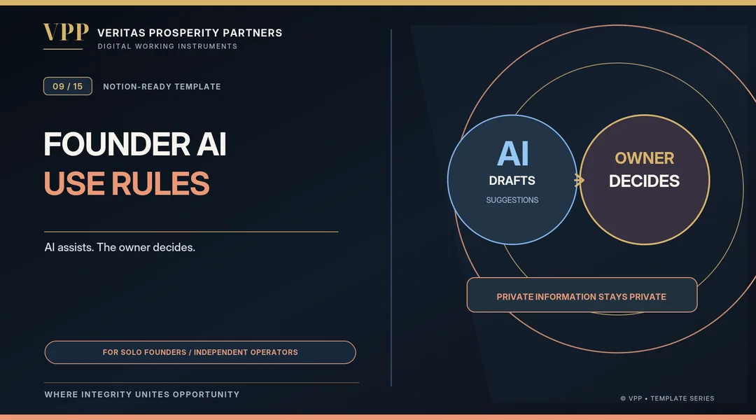 VPP cover artwork for Founder AI Use Rules