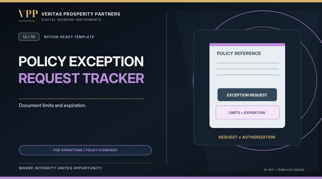 VPP cover artwork for Policy Exception Request Tracker