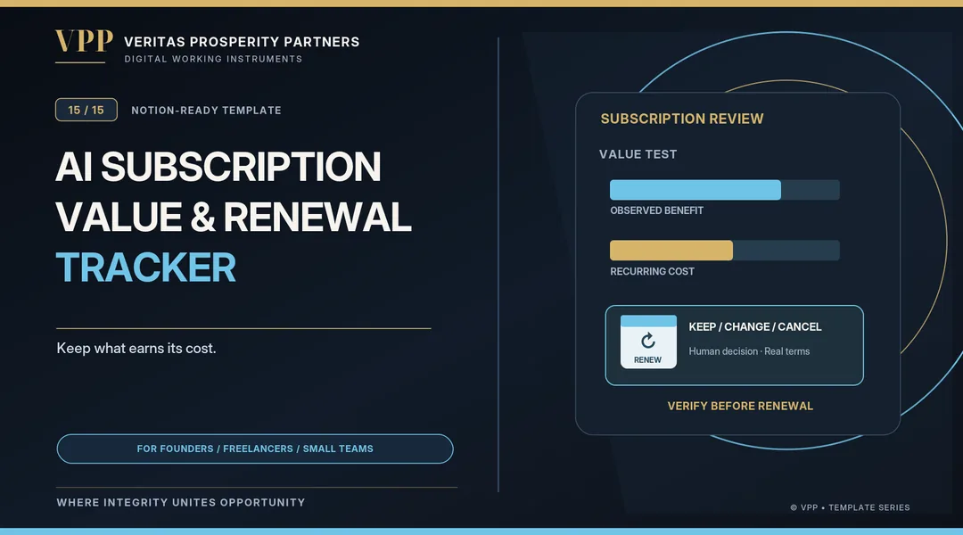 VPP cover artwork for AI Subscription Value & Renewal Tracker